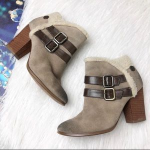 Libby Edelman distressed chunky heel winter booties